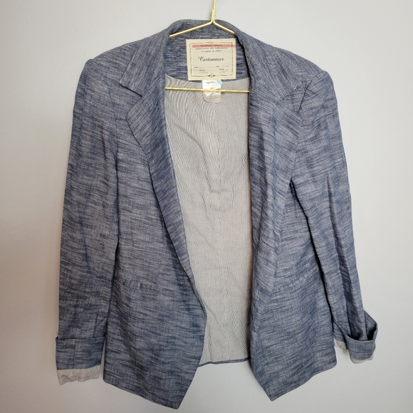 Small Cartonnier Anthropologie Blue Heathered Blazer - Picture 1 of 5